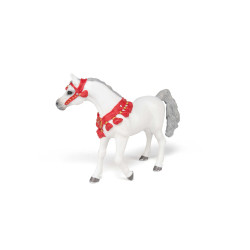 Witte Arabische paard in paradekleding Papo