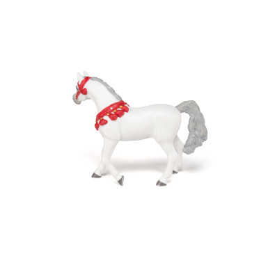 Witte Arabische paard in paradekleding Papo