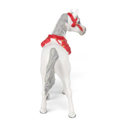 Witte Arabische paard in paradekleding Papo