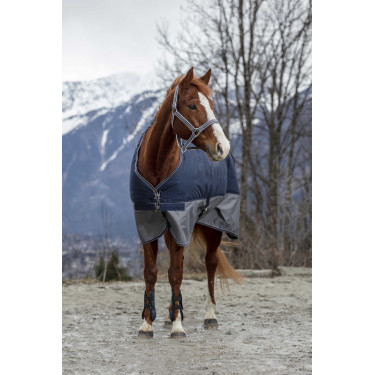 Equithème Tyrex 600 D 300g deken Marine / grijs Blauw