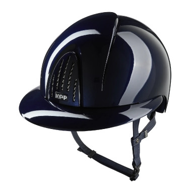 Kep Smart Nova helm met gepolijst metalen afwerking in blauw met polo-klep