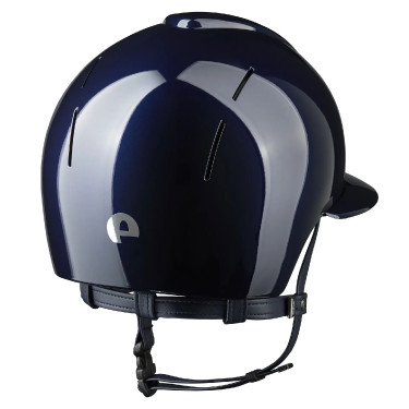 Kep Smart Nova helm met gepolijst metalen afwerking in blauw met polo-klep