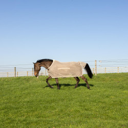 Vliegendeken met buikbescherming Comfort Kentucky Beige met ruitjes