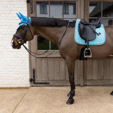 Dressuurzadeldek Velvet Pied-de-Poule Kentucky Marine / kleurig Blauw