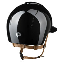 Kep Smart Nova-helm met gepolijste metalen afwerking, beige kinband, polo-klep Kep Smart Nova-helm met gepolijste metalen afwerking, beige kinband, polo-klep