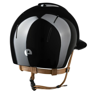 Kep Smart Nova-helm met gepolijste metalen afwerking, beige kinband, polo-klep