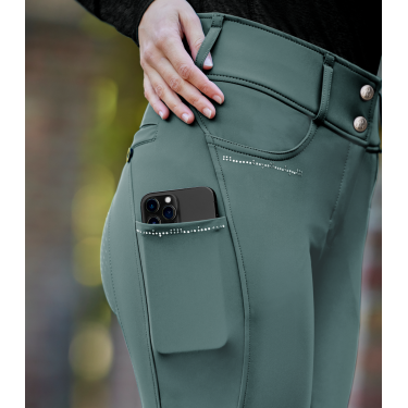 Rijbroek ELT Mathilda Glam met hoge taille Groene speld
