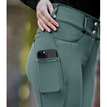 Rijbroek ELT Mathilda Glam met hoge taille Groene speld