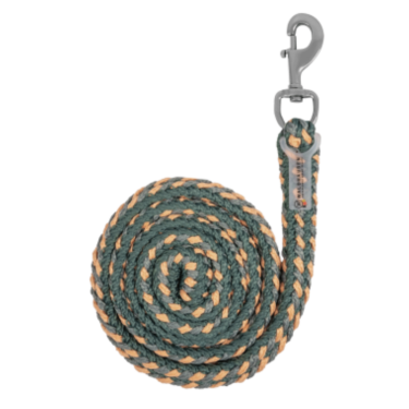 Longe van halster Waldhausen Plus met musketon Groen den / perzik / chroomgrijs