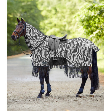 Vliegendeken met franjes Zebra van Waldhausen Zwart / wit Vliegendeken met franjes Zebra van Waldhausen Zwart / wit