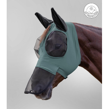 Waldhausen Puck vliegenmasker met neusbescherming Groene speld