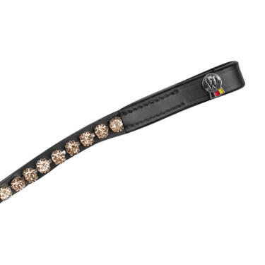 Zwart glamée frontriem X-Line Waldhausen Zwart / perzik