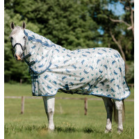 Horseware Amigo Geïntegreerde Vliegendeken Libellenmotief / zilver / blauw / salie Motieven