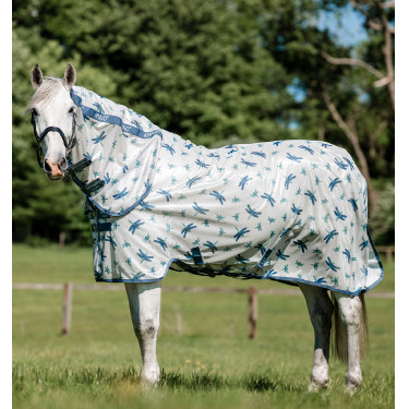Horseware Amigo Geïntegreerde Vliegendeken Libellenmotief / zilver / blauw / salie Motieven