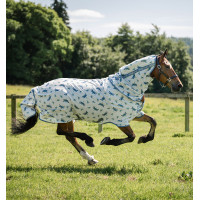 Vliegendeken Horseware Amigo Bug Rug XL Plus Libellenmotief / zilver / blauw / salie Motieven Vliegendeken Horseware Amigo Bug Rug XL Plus Libellenmotief / zilver / blauw / salie Motieven