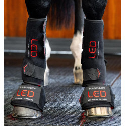 Mini therapeutische beenbeschermer van Horseware met rood LED-licht Zwart / zwart