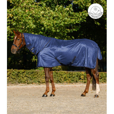 Waldhausen FlyControl anti-vliegendeken met halsstuk Blauw