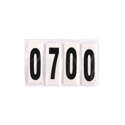 Rechthoekige nummers in gelakt leer van Waldhausen Zwart