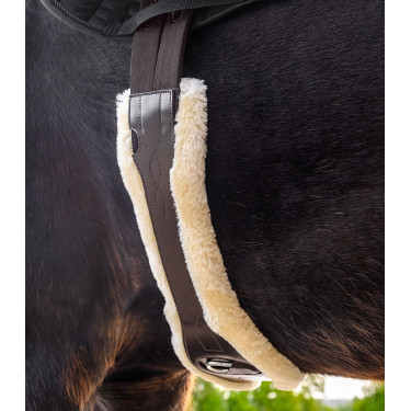 Lederen singel van Waldhausen met ECO Wool Bruin
