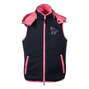 Omkeerbaar HKM Maui bodywarmer voor kinderen Fuchsia / marineblauw Roze