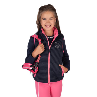 Omkeerbaar HKM Maui bodywarmer voor kinderen Fuchsia / marineblauw Roze