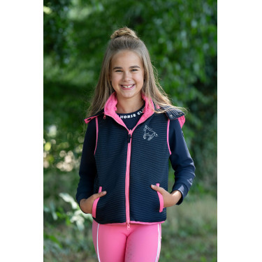 Omkeerbaar HKM Maui bodywarmer voor kinderen Fuchsia / marineblauw Roze
