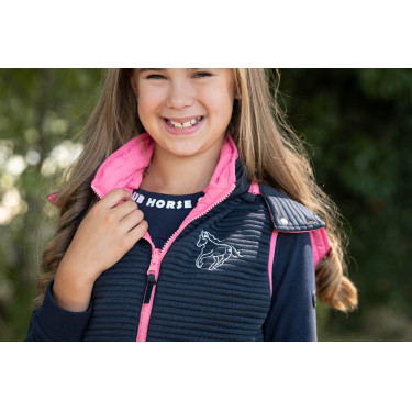 Omkeerbaar HKM Maui bodywarmer voor kinderen Fuchsia / marineblauw Roze