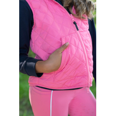 Omkeerbaar HKM Maui bodywarmer voor kinderen Fuchsia / marineblauw Roze