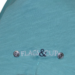 Dames T-shirt Amaluza Flags & Cup Bleekgroen