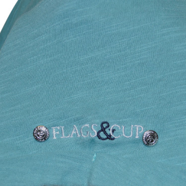 Dames T-shirt Amaluza Flags & Cup Bleekgroen