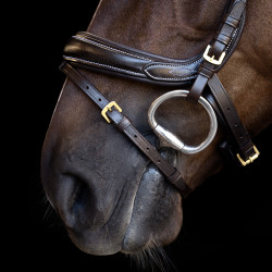 Hoofdstel Imperial Riding met gebogen Engels neusriem Bruin Hoofdstel Imperial Riding met gebogen Engels neusriem Bruin