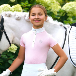 Imperial Riding Basic Glam Kids korte mouwen wedstrijdpolo Suikerspin Roze