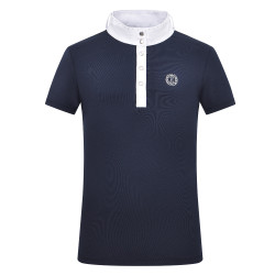 Imperial Riding Basic Glam Kids korte mouwen wedstrijdpolo Marine Marineblauw Imperial Riding Basic Glam Kids korte mouwen wedstrijdpolo Marine Marineblauw