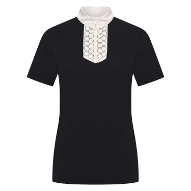 Wedstrijdpolo met korte mouwen Imperial Riding Shine dames Zwart