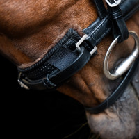 Neusriembeschermer Imperial Riding schapenvacht Zwart