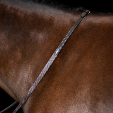Imperial Riding teugels van rubber met nopjes Donkerbruin
