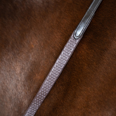 Imperial Riding teugels van rubber met nopjes Donkerbruin
