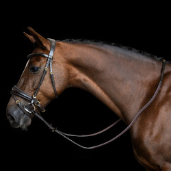 Imperial Riding teugels van rubber met nylonversteviging Donkerbruin