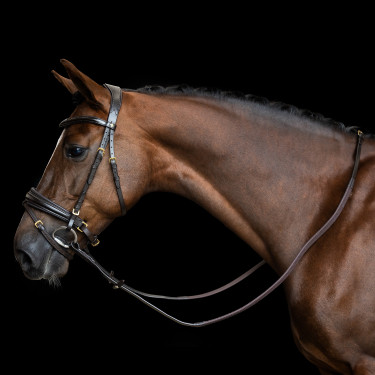 Imperial Riding teugels van rubber met nylonversteviging Donkerbruin