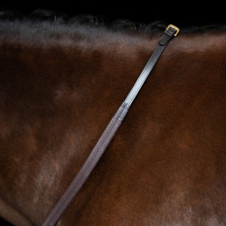 Imperial Riding teugels van rubber met nylonversteviging Donkerbruin