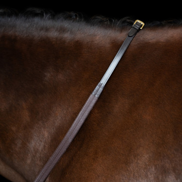 Imperial Riding teugels van rubber met nylonversteviging Donkerbruin