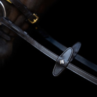Imperial Riding rubberen teugels met duimmarkering Donkerbruin