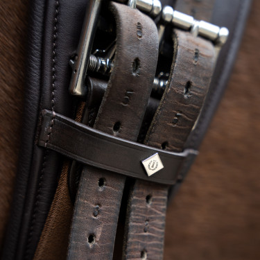 Anatomische dressuursingel Imperial Riding met rolgespen Donkerbruin