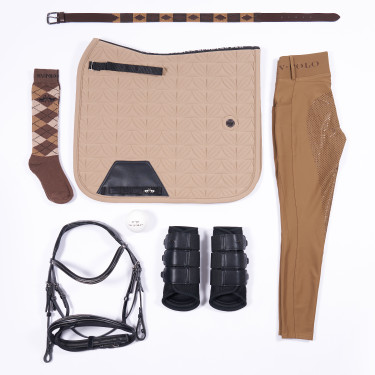 Zadeldekje HV Polo Elisa Dressuur Tan Bruin Zadeldekje HV Polo Elisa Dressuur Tan Bruin