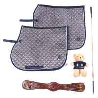 HV Polo Pilar print dressuurzadeldek Marine Marineblauw