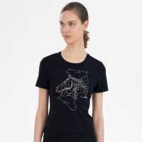 Dames T-shirt met korte mouwen Euro-Star Amelia Zwart Dames T-shirt met korte mouwen Euro-Star Amelia Zwart