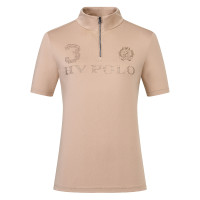 Korte mouwentechnische top HV Polo Favourite dames Champagne Beige
