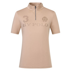 Korte mouwentechnische top HV Polo Favourite dames Champagne Beige