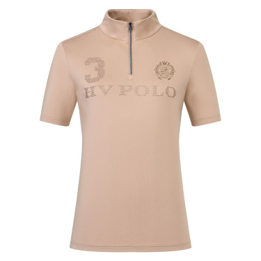 Korte mouwentechnische top HV Polo Favourite dames Champagne Beige