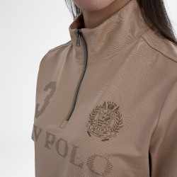 Korte mouwentechnische top HV Polo Favourite dames Champagne Beige